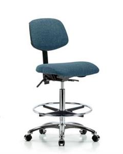GSS41659 | Fabric Chair Chrome High Bench Height with Seat Ti