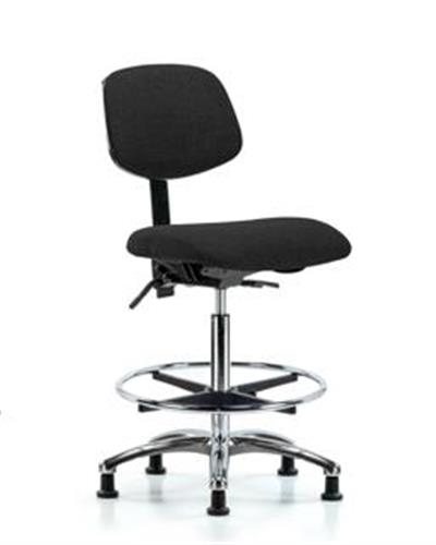 GSS41663 | Fabric Chair Chrome High Bench Height with Seat Ti