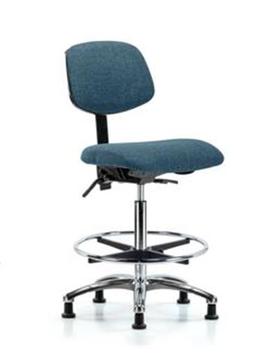 GSS41664 | Fabric Chair Chrome High Bench Height with Seat Ti