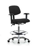 GSS41668 | Fabric Chair Chrome High Bench Height with Seat Ti