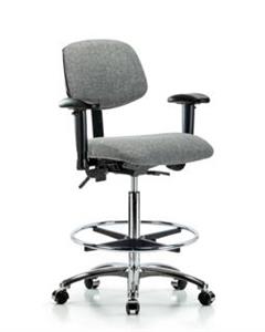 GSS41670 | Fabric Chair Chrome High Bench Height with Seat Ti