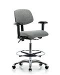 GSS41670 | Fabric Chair Chrome High Bench Height with Seat Ti