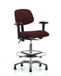 GSS41672 | Fabric Chair Chrome High Bench Height with Seat Ti
