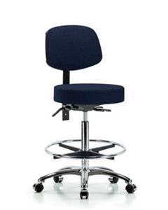 GSS42001 | Fabric Stool with Back Chrome High Bench Height wi