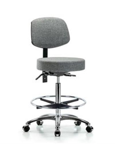 GSS42010 | Fabric Stool with Back Chrome High Bench Height wi