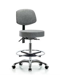 GSS42010 | Fabric Stool with Back Chrome High Bench Height wi