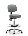 GSS42010 | Fabric Stool with Back Chrome High Bench Height wi