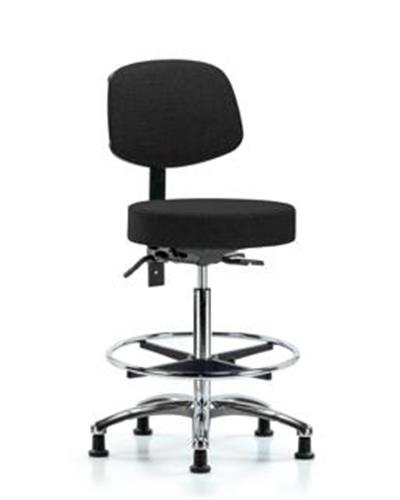 GSS42013 | Fabric Stool with Back Chrome High Bench Height wi