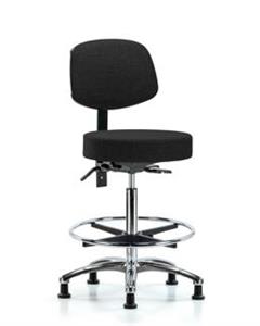 GSS42013 | Fabric Stool with Back Chrome High Bench Height wi
