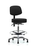 GSS42013 | Fabric Stool with Back Chrome High Bench Height wi