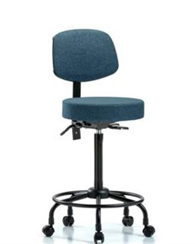 GSS42069 | Fabric Stool with Back High Bench Height with Roun
