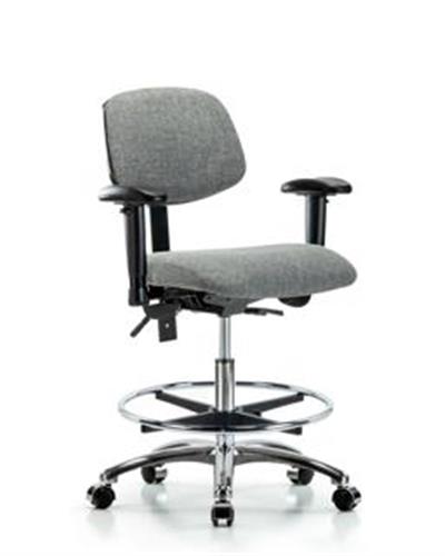 GSS42140 | Fabric Chair Chrome Medium Bench Height with Seat