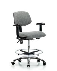 GSS42140 | Fabric Chair Chrome Medium Bench Height with Seat