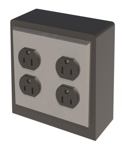 GSE633WS | Double Gang Electrical Pedestal Standard Outlets