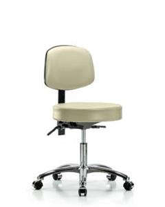 GSS44427 | Vinyl Stool with Back Chrome Desk Height with Cast