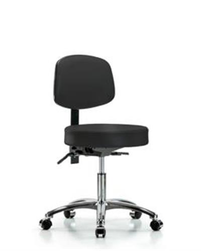 GSS44421 | Vinyl Stool with Back Chrome Desk Height with Cast