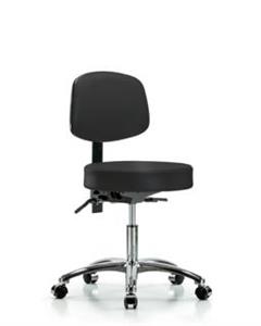 GSS44421 | Vinyl Stool with Back Chrome Desk Height with Cast