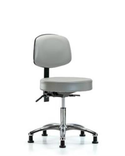 GSS44438 | Vinyl Stool with Back Chrome Desk Height with Stat