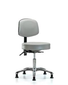 GSS44438 | Vinyl Stool with Back Chrome Desk Height with Stat