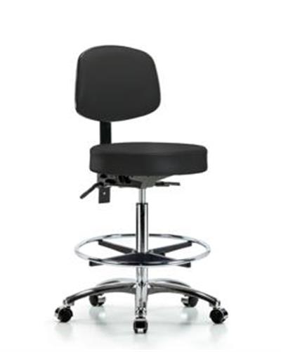 GSS45177 | Vinyl Stool with Back Chrome High Bench Height wit
