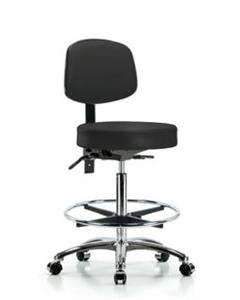 GSS45177 | Vinyl Stool with Back Chrome High Bench Height wit