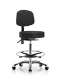 GSS45177 | Vinyl Stool with Back Chrome High Bench Height wit