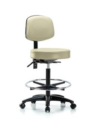 GSS45237 | Vinyl Stool with Back High Bench Height with Chrom