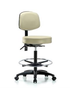 GSS45237 | Vinyl Stool with Back High Bench Height with Chrom