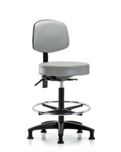 GSS45248 | Vinyl Stool with Back High Bench Height with Chrom