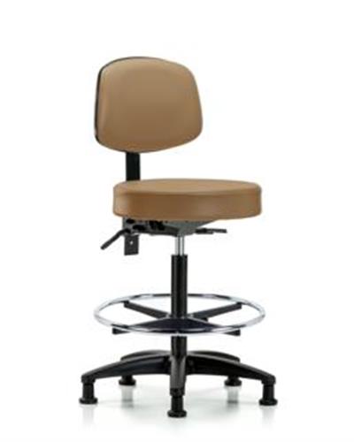 GSS45247 | Vinyl Stool with Back High Bench Height with Chrom