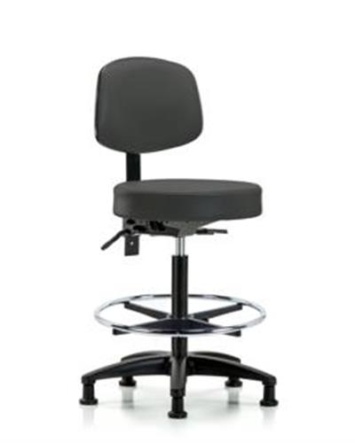 GSS45243 | Vinyl Stool with Back High Bench Height with Chrom