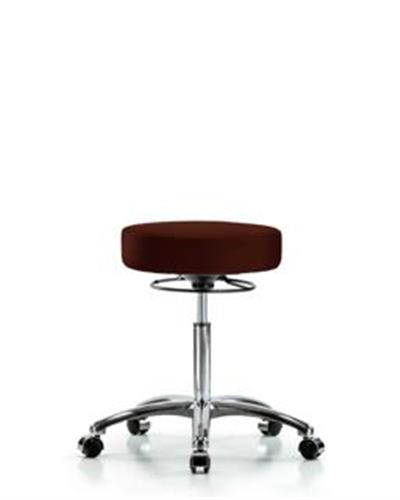 GSS46222 | Vinyl Stool without Back Chrome Medium Bench Heigh