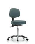 GSS46367 | Vinyl Stool with Back Chrome Medium Bench Height w