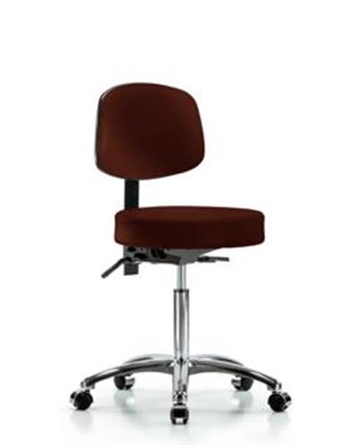 GSS46366 | Vinyl Stool with Back Chrome Medium Bench Height w