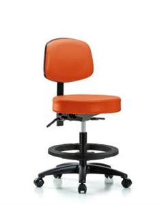 GSS46388 | Vinyl Stool with Back Medium Bench Height with Bla