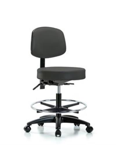 GSS46404 | Vinyl Stool with Back Medium Bench Height with Chr