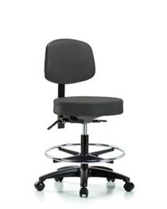 GSS46404 | Vinyl Stool with Back Medium Bench Height with Chr