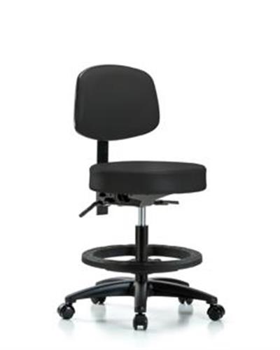 GSS46437 | Vinyl Stool with Back Medium Bench Height with Sea