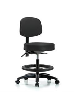 GSS46437 | Vinyl Stool with Back Medium Bench Height with Sea