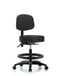 GSS46437 | Vinyl Stool with Back Medium Bench Height with Sea