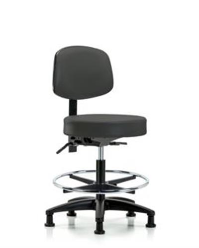 GSS46467 | Vinyl Stool with Back Medium Bench Height with Sea