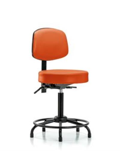 GSS46505 | Vinyl Stool with Back Medium Bench Height with Rou